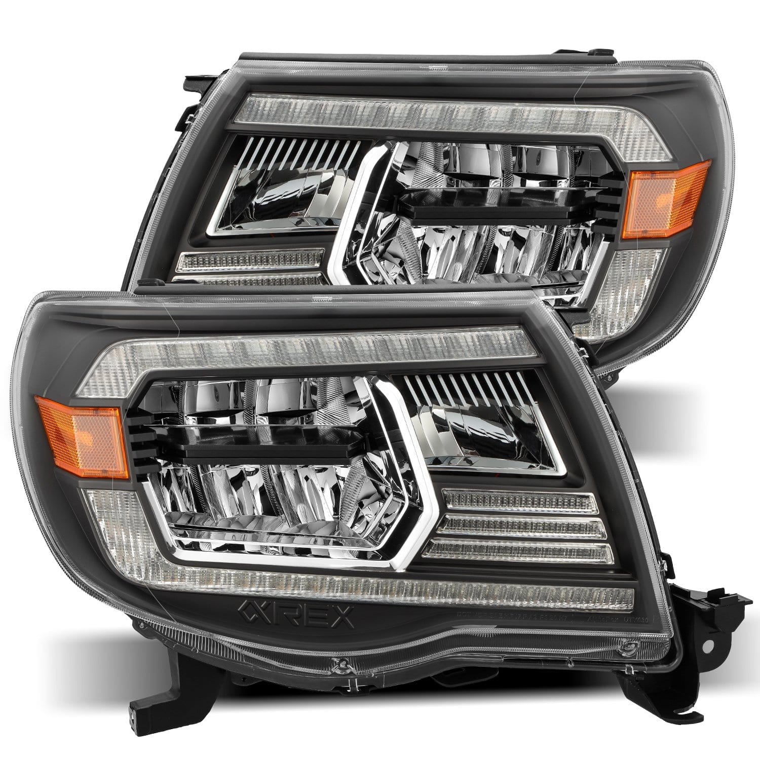 05-11 Toyota Tacoma LUXX-Series LED Crystal Headlights Black | AlphaRex