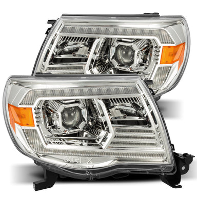 05-11 Toyota Tacoma LUXX-Series LED Projector Headlights Chrome | AlphaRex