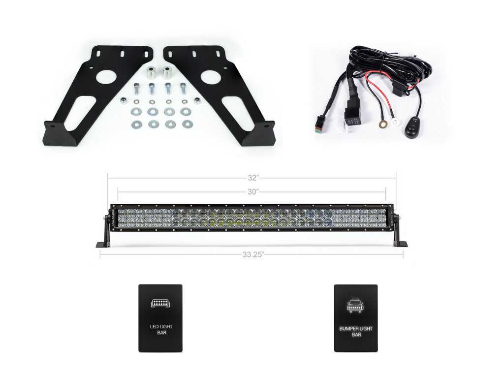 2014-2020 Toyota 4Runner 32" Hidden Grille LED Light Bar Brackets/Combo - Cali Raised LED