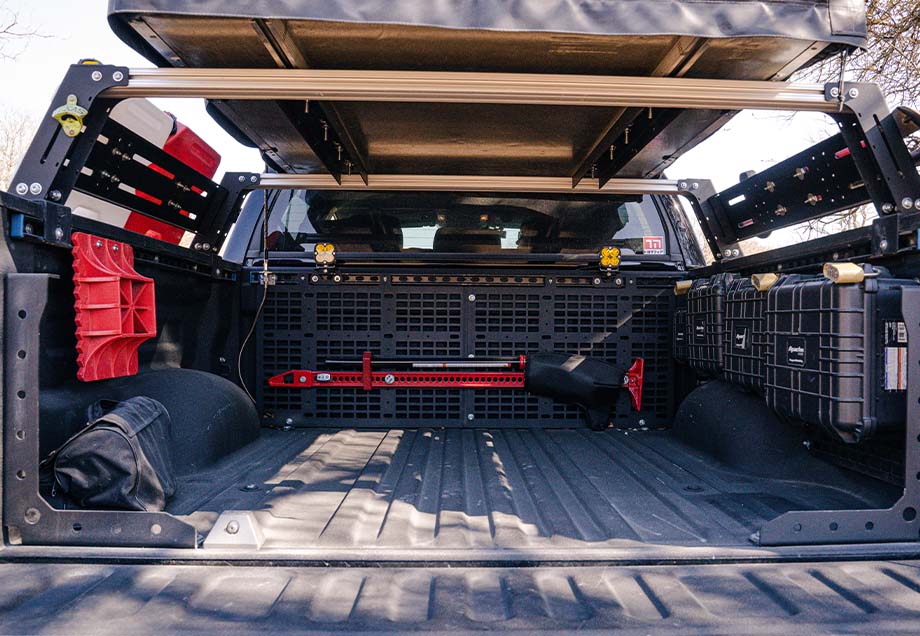 overland bed rack attached to a tacoma