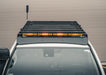 Front view of a lightbar on a Driftr roof rack from Backwoods Adventure Mods