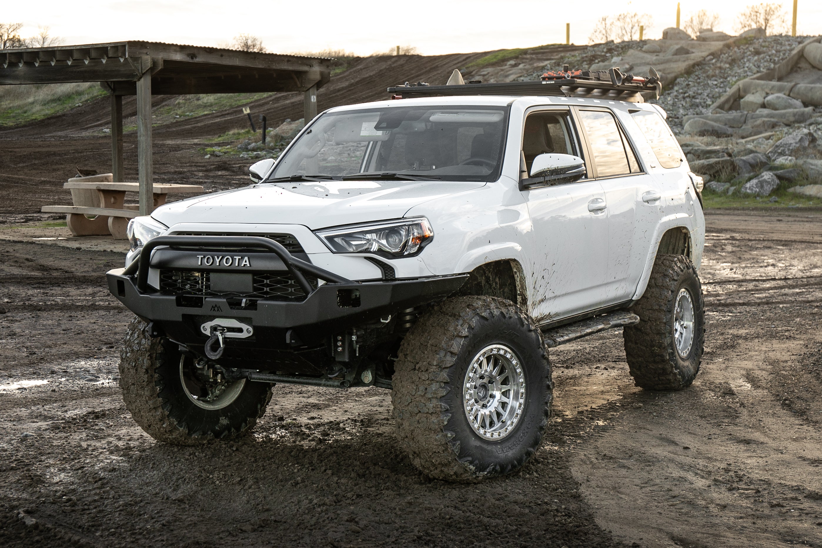 Backwoods Adventure Mods front bumper with bull bar on a 5th Gen 4Runner