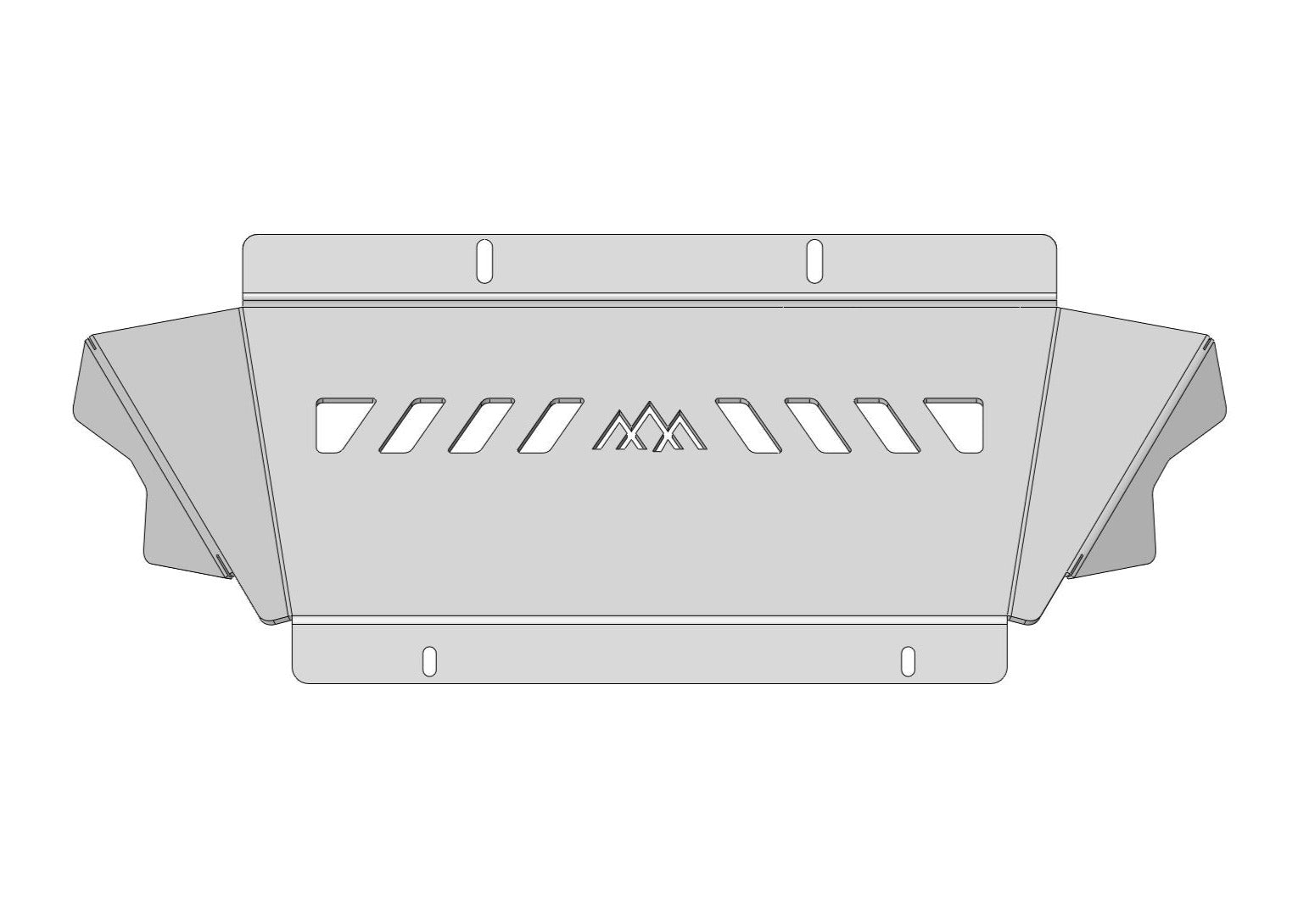 CAD rendering of a Backwoods Adventure Mods front bumper connector plate