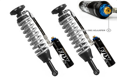 Fox coilovers with external reservoirs and adjusters