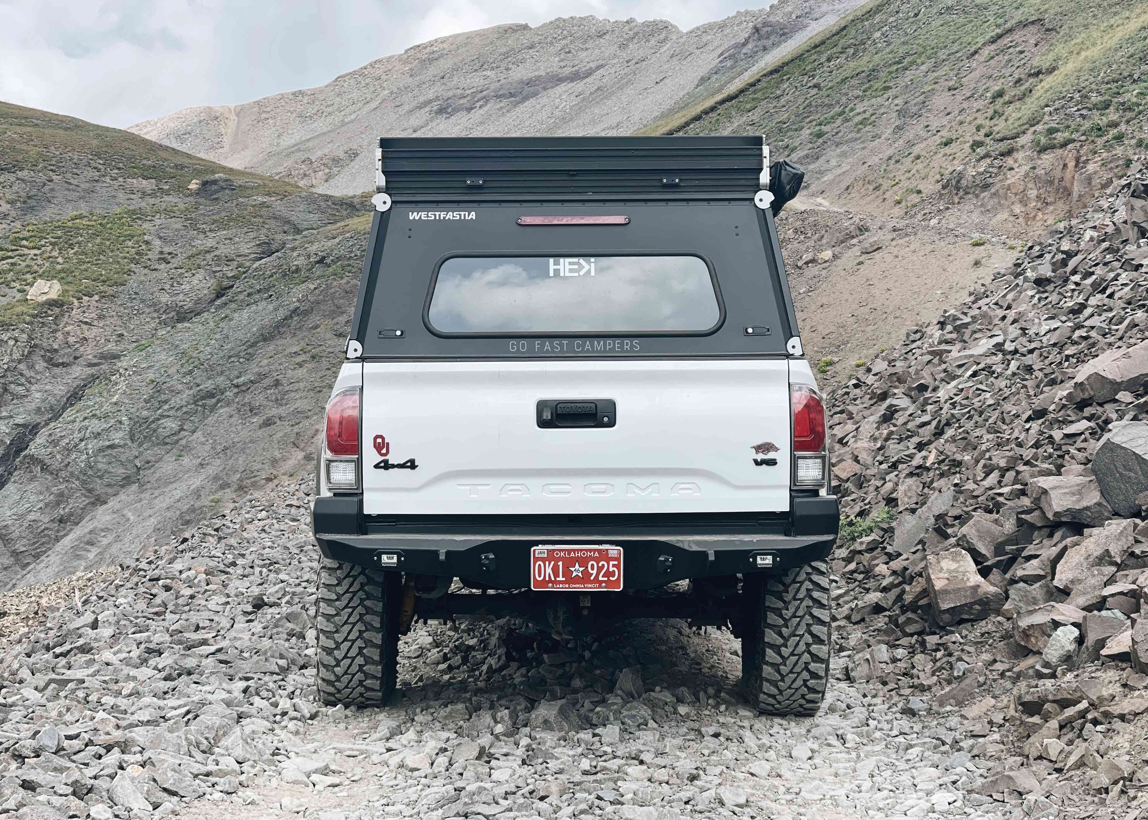 Rear view of a Backwoods Adventure Mods high clearance rear bumper