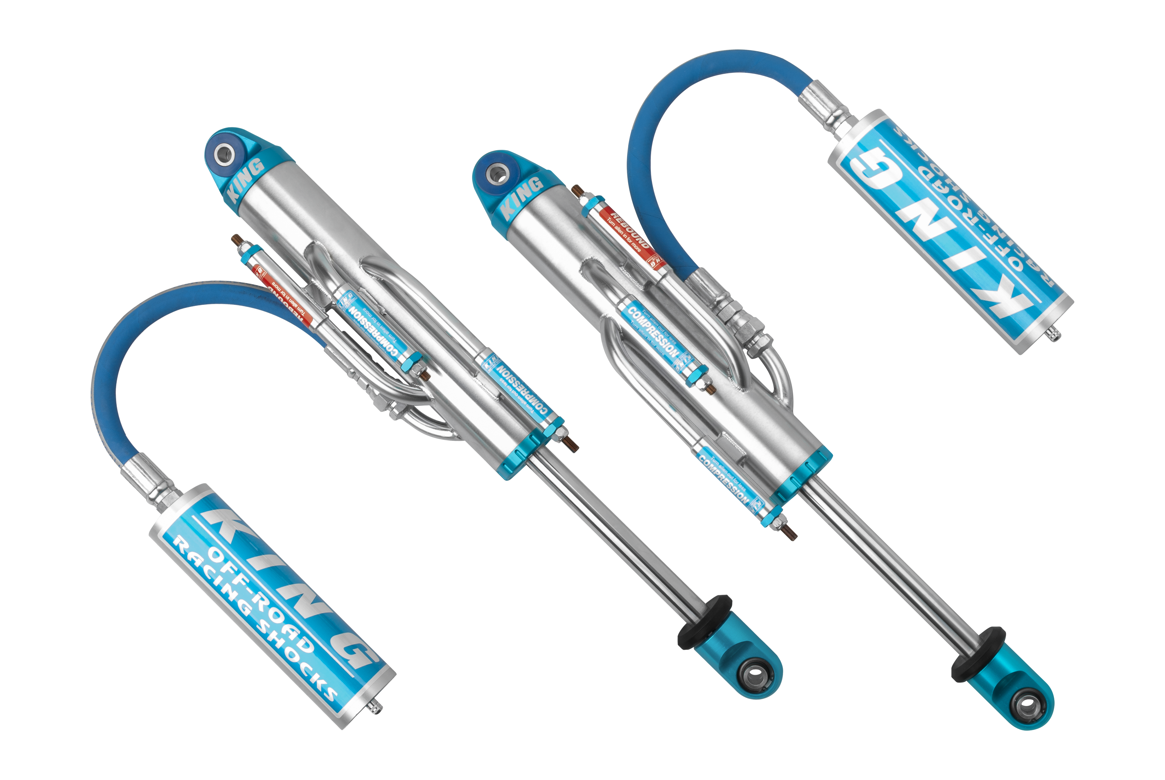 King Shocks 2.5" w/ 3 Tube Remote Res Bypass Shocks For 4Runner (2003-2023) FJ Cruiser (2007-2014)