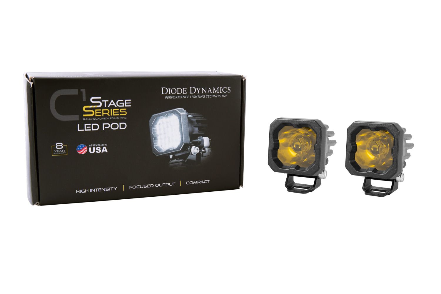 Diode Dynamics Stage Series C1 Yellow Sport Standard LED Pods