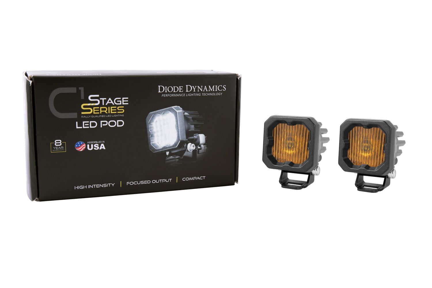 Diode Dynamics Stage Series C1 Yellow SAE Fog Standard LED Pods