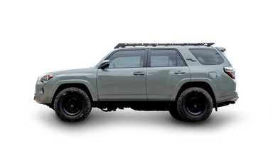 5th gen4Runner with Sherpa Crestone Sport roof rack and a white background