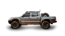 Grey 2nd gen tacoma with a Sherpa Grand Teton roof rack. Side view with white background.