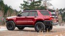 Profile view of a red 4th gen 4Runner with a Sherpa Princeton roof rack